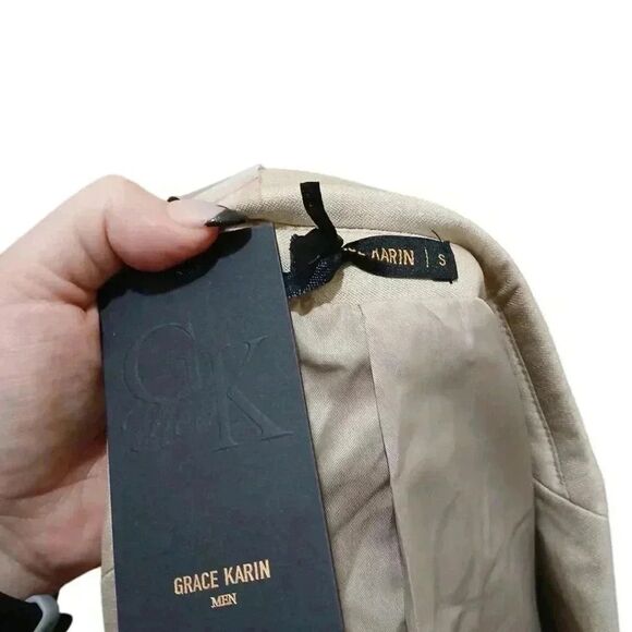 GRACE KARIN Men's Casual Blazer Suit Jackets 2 Button Lightweight Sport Coats - Picture 4 of 7